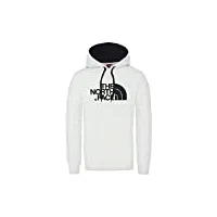 the north face men's drew peak hoodie homme tnf wht/tnf blk fr: l (taille fabricant: l)