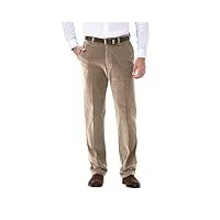 haggar pantalon en velours côtelé à taille extensible, coupe classique et droite, devant plat décontracté, kaki, 36w x 31l homme