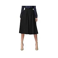 urban goco midi jupe plissée de femmes vintage de a-ligne taille haute jupe longue avec poches noir s