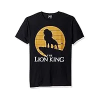 disney t- shirt graphique roi lion simba pride rock silhouette chemise, noir, s homme
