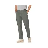 amazon essentials pantalon chino infroissable, plat à l’avant, coupe classique (grandes tailles disponibles) homme, vert olive, 29w / 32l