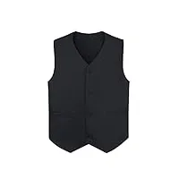 toptie waiter uniform gilet de costume avec boutons unisexe pour commis de supermarché et bénévole, noir, 3xl