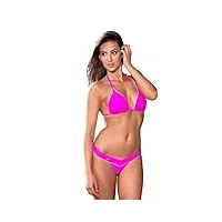 my sexy bikini - maillot de bain string bikini sexy uni - divino rose fuchsia vert (bas: 36/38 | haut: 1)