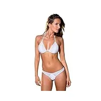 my sexy bikini - maillot de bain femme tanga bikini brésilien - bounty bi matière blanc (bas: 40/42 | haut: 2)