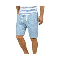 blend bones short en lin bermuda pantalon court pour hommes 100% coton coupe régulaire, taille:l, couleur:ensign blue (70260)