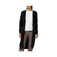 vila clothes viril l/s long knit cardigan-noos, gilet femme, noir (black), 38 (taille fabricant: medium)