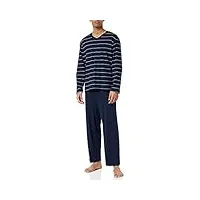 schiesser pyjama long 2 pièces ensemble de pijama, opaque, bleu foncé (803), 60 cm homme