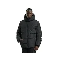 urban classics puffer jacket doudoune à capuche amovible rembourrée veste d'hiver pour homme, noir (black 7), m