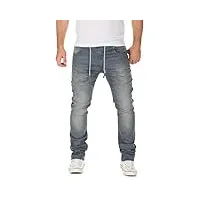 wotega noah - pantalon de jogging en jean pour hommes - jean jogging - pantalon slim fit en jean pour hommes, gris (turbulence grey 3r4215), w33/l30