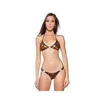 my sexy bikini - maillot de bain string bikini sexy - malawi marron cuivré métallisé (bas: 36/38 | haut: 1)
