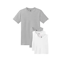 hanes t-shirt sans étiquette comfortsoft à col rond pour homme en acier léger taille 4p_2 blanc taille 3xl
