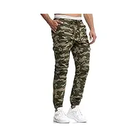 indicode hommes levy pantalon cargo en coton avec 6 poches dired camouflage medium