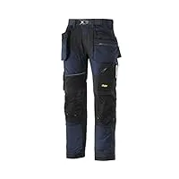 snickers 69029504124 flexiwork pantalon de travail avec poches holster taille 124 bleu marine/noir