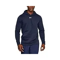 under armour ua hustle sweat à capuche en polaire pour homme (taille xl, bleu marine), bleu marine (410)/blanc., xl