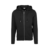 urban classics sweat à capuche zippé basique sweatshirt, noir (7), xl homme