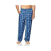 nautica pantalon de pyjama doux tissé 100% coton avec taille élastique bas de pijama, bleu buffle, xl homme