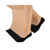 calzitaly 6/12 paires protège pied invisible unisexe, chaussettes invisibles en coton, protège pieds en coton, socquettes homme, made in italy (39-42, 12 paires - noir)