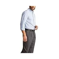 dockers chemise à manches longues signature comfort flex (standard grand) bouton bas, bleu delft-extrémité à l'extrémité, m homme