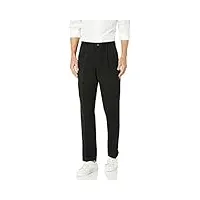 amazon essentials pantalon chino plissé, infroissable, coupe classique (grandes tailles disponibles) homme, noir, 34w / 30l