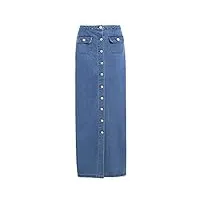 ss7 nouvelles femmes jeans jupe longue, bleu denim,tailles 8 pour 16 - jean bleu, 42