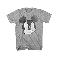 disney mad mickey mouse adult men's t-shirt (small, heather grey)