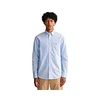 gant reg shirt bd chemise oxford boutonnée regular, capri blue, xl homme