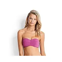 seafolly quilted bustier haut de maillot de bain, violet (berry), 38 femme