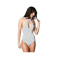 o'neill femme highway stripe one piece swimsuit maillot de bain 1 pièce - blanc -