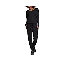 urban classics ladies long sleeve terry jumpsuit combinaison, noir (00007), xl femme