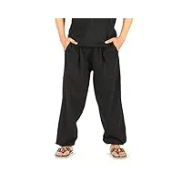 candyhusky pyjama décontracté en coton pour homme avec taille élastique, noir, xx-large