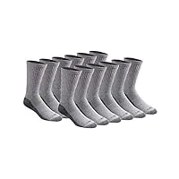 dickies chaussettes dri-tech pour homme avec contrôle de l'humidité, gris (12 paires), 10-13 (lot