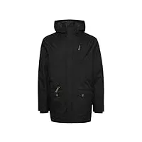 solid bello manteau d'hiver parka veste longue pour homme À capuche, taille:l, couleur:black (9000)