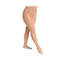 capezio ultra soft transition tight with self-knit waistband collants femme, toasted almond, s/m, 1 unité