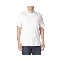 nautica men's big and tall classic fit short sleeve solid soft cotton polo shirt, bright white lt