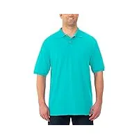 jerzees men's spot shield short sleeve polo sport shirt, scuba blue, 3x-large