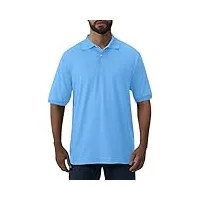jerzees men's spot shield short sleeve polo sport shirt, light blue, large