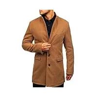 bolf homme manteau court d'hiver veste entreprise loisirs col a revers automne longueur moyenne trench-coat outdoor style 1047 camel l [4d4]