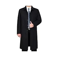vogstyle hommes manteau trench casual mi-long boutonnage laine vest paka velours style 2 noir l