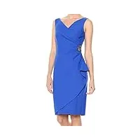 alex evenings robe courte froncée amincissante avec jupe à volants (taille petite et régulière) occasion spéciale, bleu marine, 42 femme