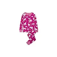 hatley organic cotton long sleeve printed pyjama sets ensemble, (rainbow unicorns), (taille fabricant: 2) garçon