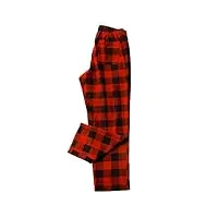 lapasa pantalon de pyjama homme bas de pyjama à carreaux 100% pur coton/flanelle doux chaud ultra léger confortable m38&m39, coton flanelle (carreaux noir & rouge), xxl (tour de taille : 111-116cm)
