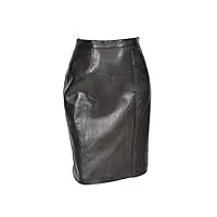 lucy jupe crayon droite en cuir souple pour femme noir, noir , 48