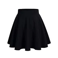 bridesmay jupe patineuse courte mini en polyester plissée black l