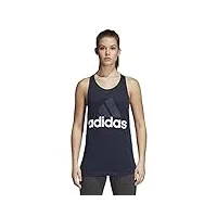 adidas women's essentials linear loose tank top legend ink/white large