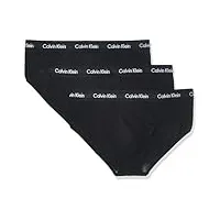 calvin klein slip homme lot de 3 sous-vêtement coton stretch, noir (black w black wb), m