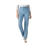 damart - pantalon fluide pur coton pour femme, coupe ample, bleu chambray, 42