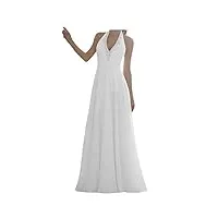 robe de mariée longue en mousseline de soie pour femme dos nu blanc eur38
