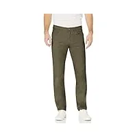 amazon essentials pantalon chino stretch confortable à 5 poches coupe ajustée (déjà goodthreads) homme, vert olive, 30w / 32l
