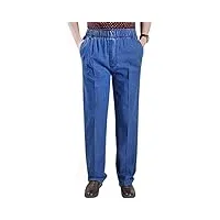 youlee homme taille élastique pantalons droits jeans light blue m