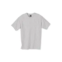 hanes men's short sleeve crewneck beefy cotton t shirt with chest pocket, light steel, medium